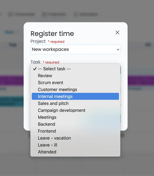 register time