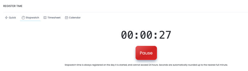 Nureti Stopwatch function running