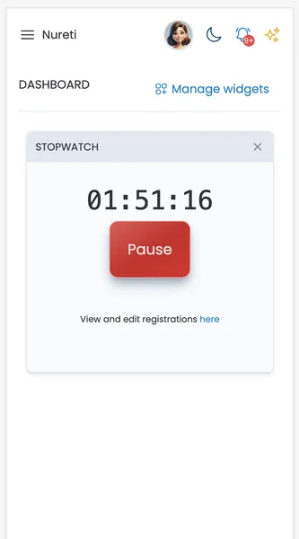 stopwatch on mobile