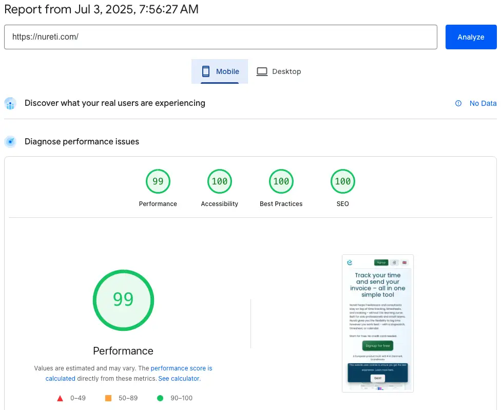 Google page speed